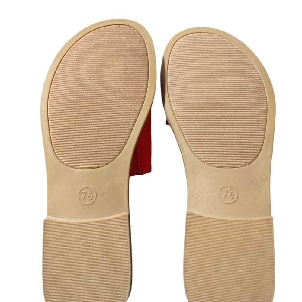 Merona Women's Red Suede Slide Sandals Size 7.5 - Picture 5 of 5